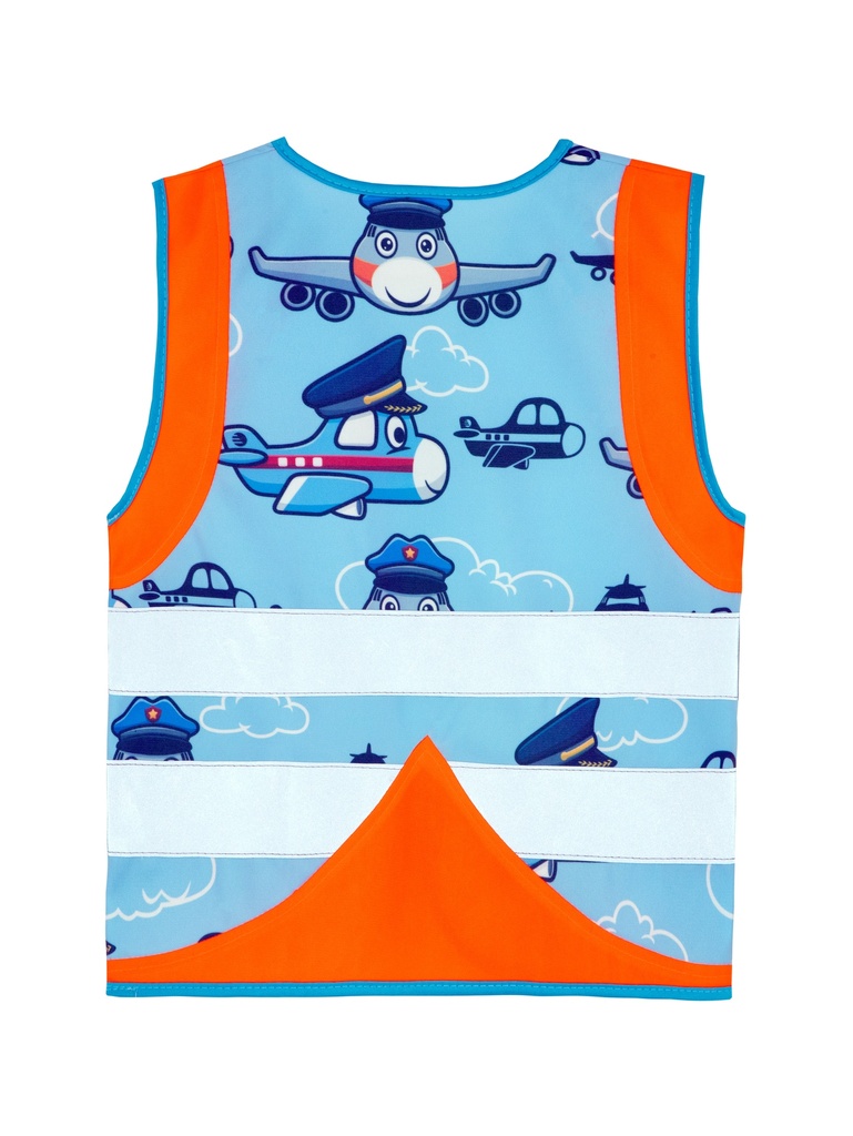 Korntex Kinder Funktionsweste Fahrzeuge, neonorange, XXS, Flugzeug