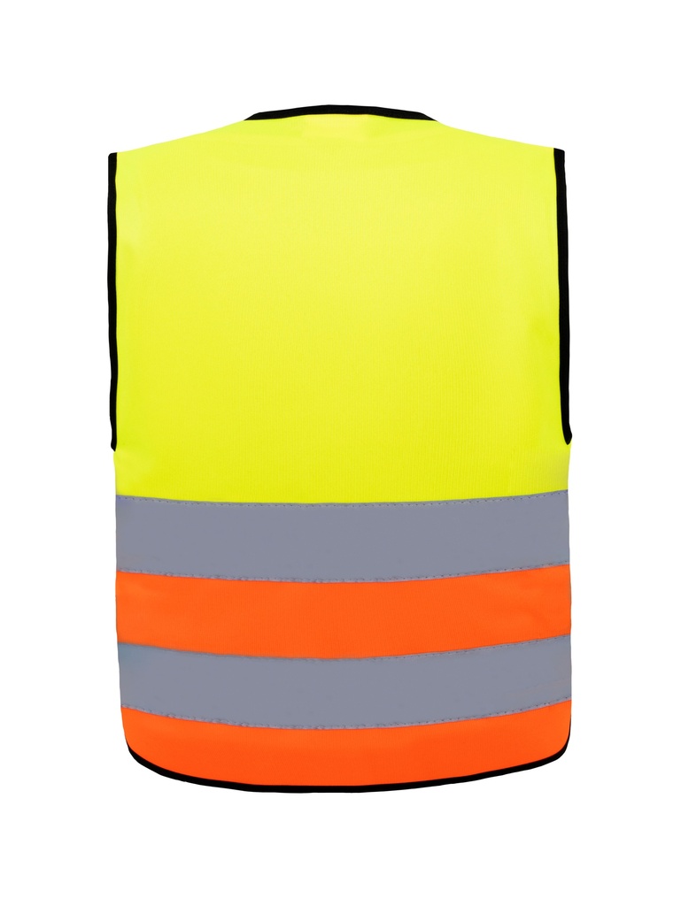 Korntex Kinder Warnweste mit Reissverschluss, neongelb/neonorange, XS