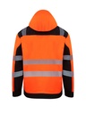 Korntex Hi-Vis Softshell Regenjacke EN 20471, schwarz/neonorange, XXL