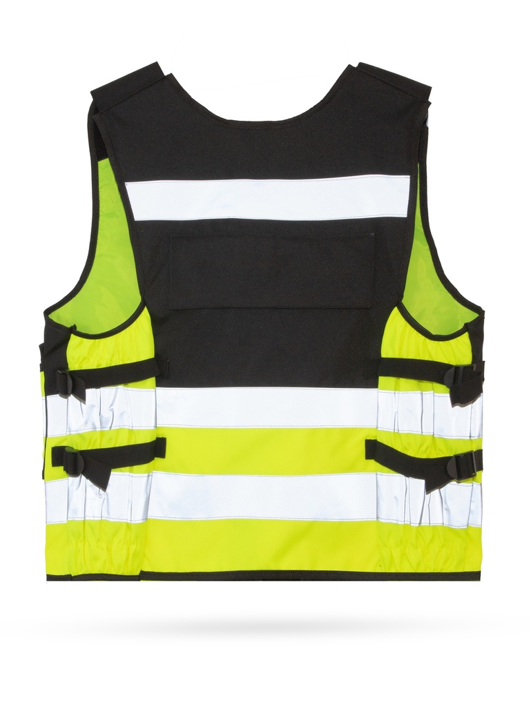 Korntex taktische Einsatzweste Premium EN 17353, schwarz/neongelb, M/XL