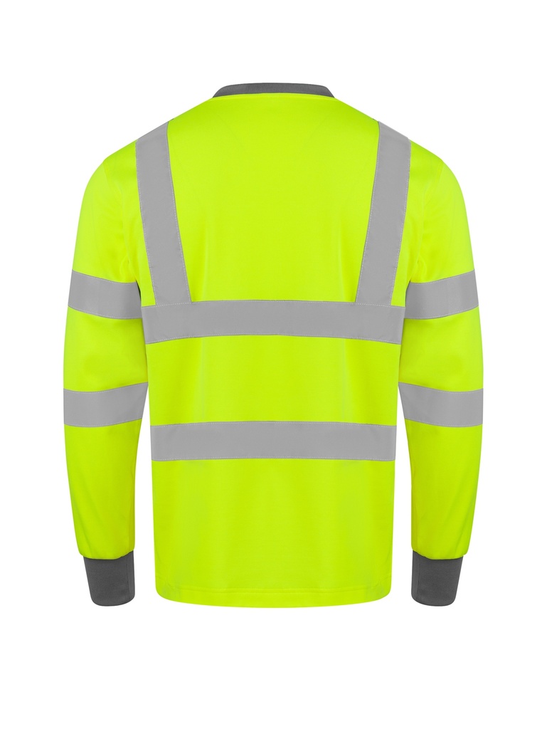 Korntex Hi-Vis Poly-Cotton Langarmshirt EN 20471, neongelb, S