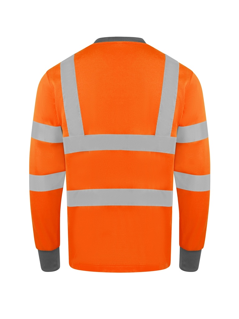 Korntex Hi-Vis Poly-Cotton Langarmshirt EN 20471, neonorange, XXL