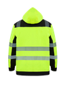 Korntex Hi-Vis Softshell Regenjacke EN 20471, schwarz/neongelb, 4XL
