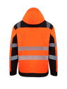 Korntex Hi-Vis Softshell Regenjacke EN 20471, schwarz/neonorange, 4XL