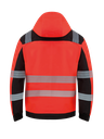 Korntex Hi-Vis Softshell Regenjacke EN 20471, schwarz/rot, L