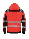 Korntex Hi-Vis Softshell Regenjacke EN 20471, schwarz/rot, S