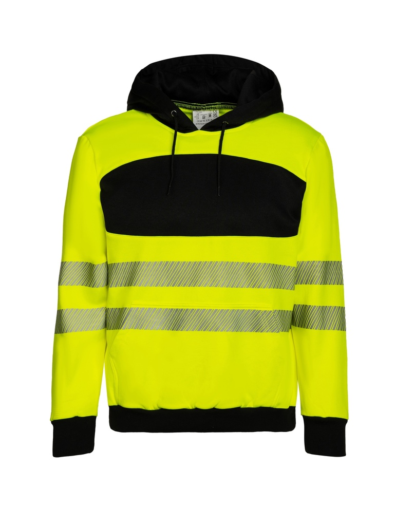 Korntex EOS Hi-Vis Hoodie EN 20471, schwarz/neongelb, S