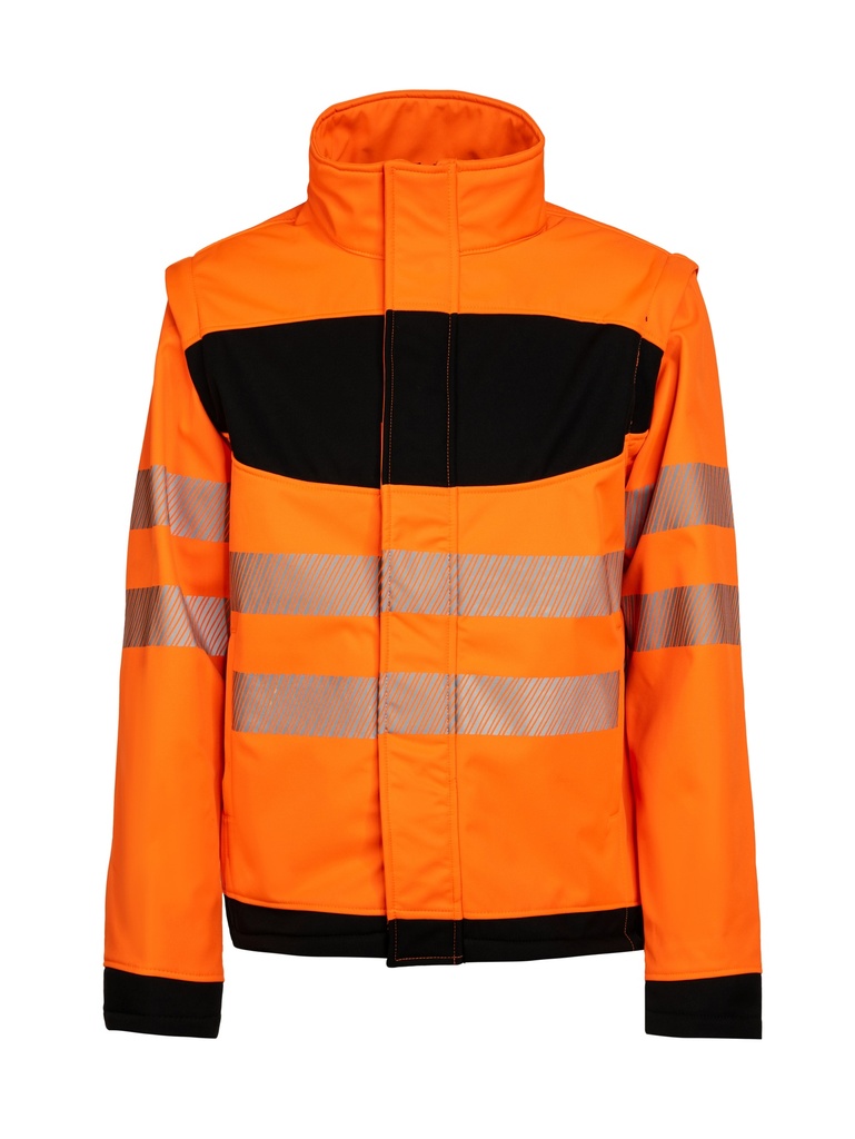 Korntex EOS Hi-Vis Softshell Jacke EN 20471, schwarz/neonorange, 5XL