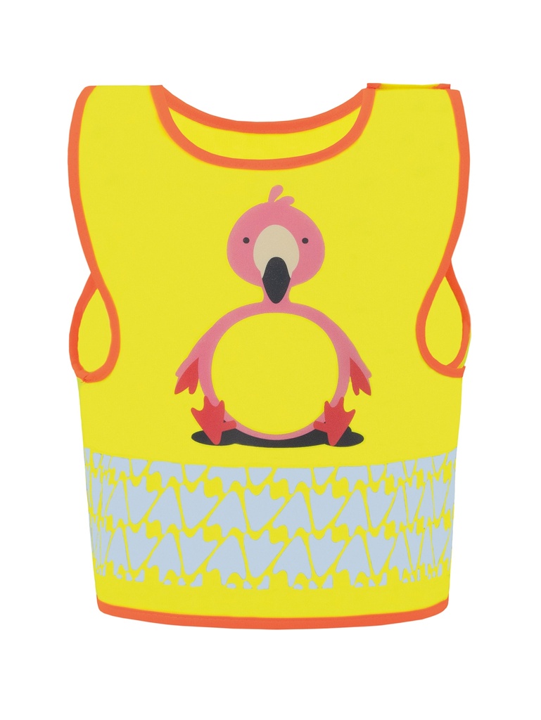 Korntex Kinder Warnweste Tierwelt, XS, Flamingo