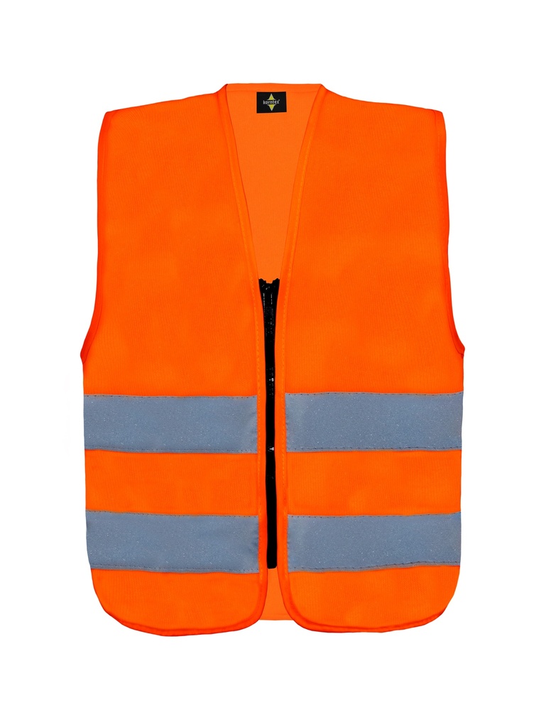 Korntex Kinder Warnweste mit Reissverschluss, neonorange, XS