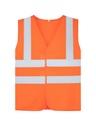 Korntex Kinder Warnweste mit vier Reflexstreifen, neonorange, XXS