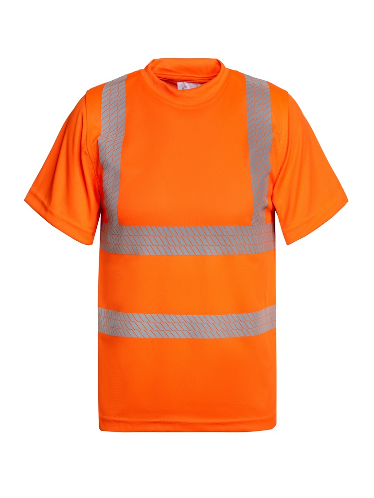 Korntex Hi-Vis T-Shirt Broken Reflex EN 20471, neonorange, 3XL