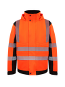 Korntex Hi-Vis Softshell Regenjacke EN 20471, schwarz/neonorange, 4XL