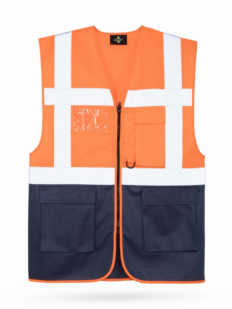 Korntex Multifunktionsweste CF, neonorange/navyblau, L