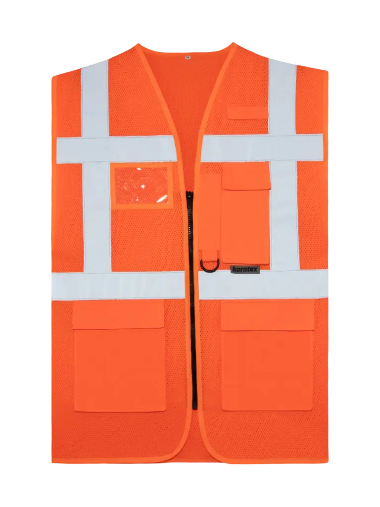 Korntex Mesh Multifunktionswarnweste EN 20471, neonorange, XXL
