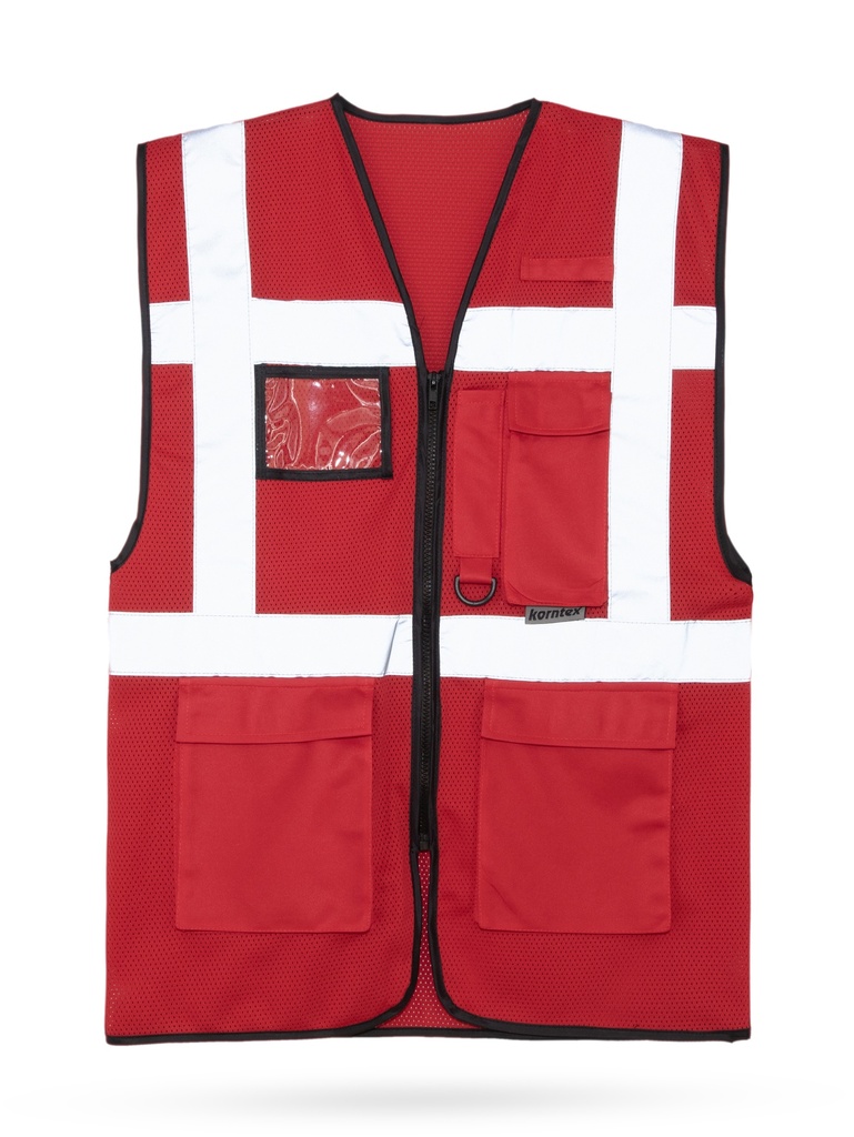 Korntex Mesh Multifunktionsweste, rot, L