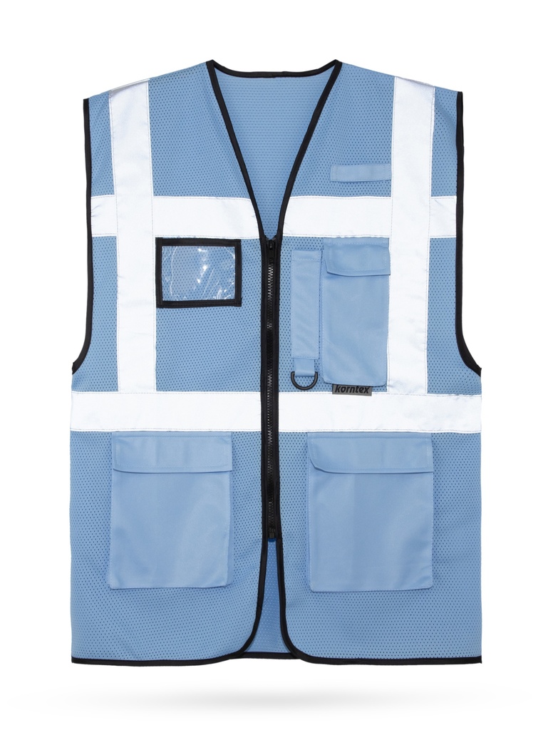 Korntex Mesh Multifunktionsweste, hellblau, 5XL