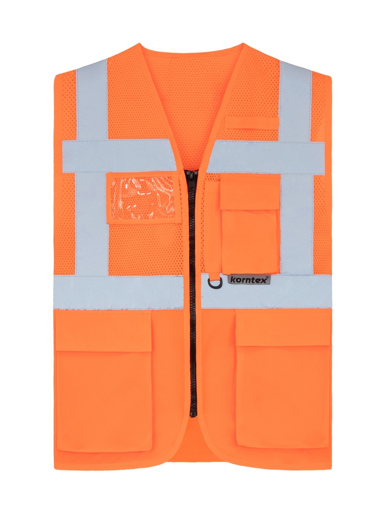 Korntex Hybrid Mesh Multifunktionsweste EN 20471, neonorange, L