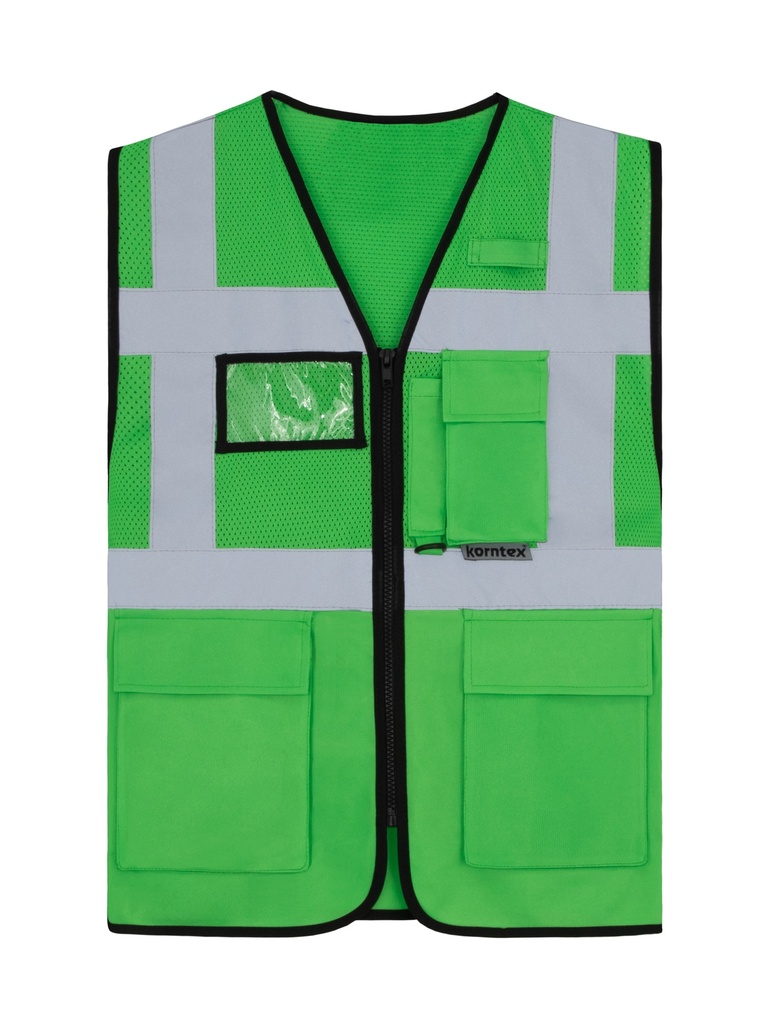 Korntex Hybrid Mesh Multifunktionsweste , grün, 5XL
