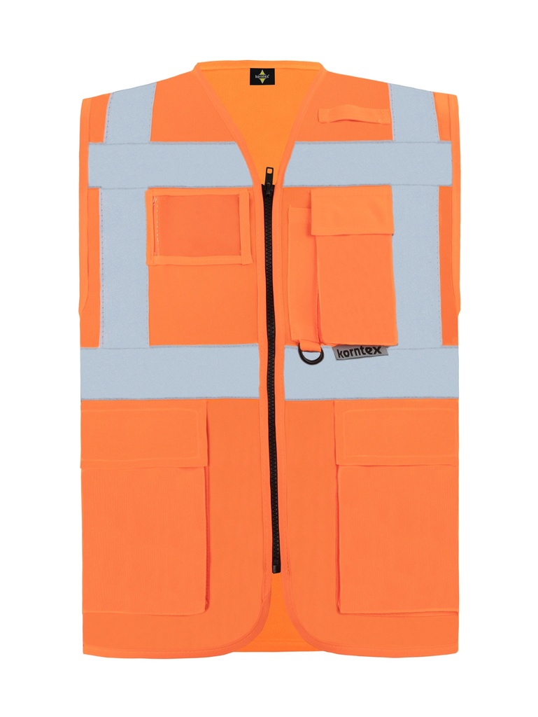 Korntex Multifunktionswarnweste EN 20471, neonorange, L