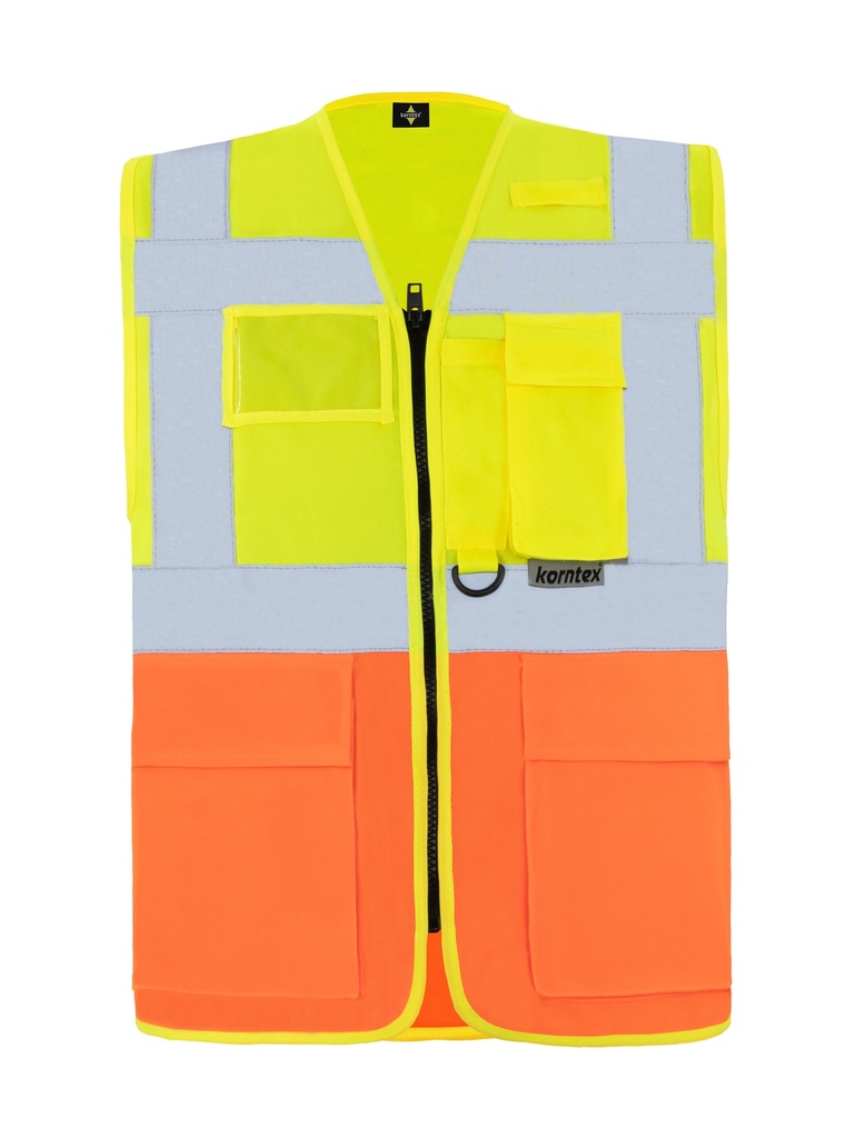 Korntex Multifunktionswarnweste EN 20471, neongelb/neonorange, 3XL