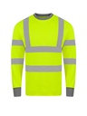 Korntex Hi-Vis Poly-Cotton Langarmshirt EN 20471, neongelb, S