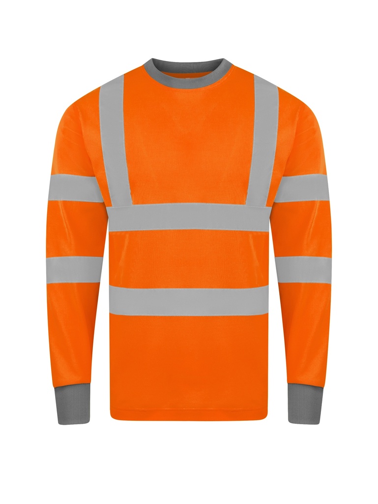 Korntex Hi-Vis Poly-Cotton Langarmshirt EN 20471, neonorange, 6XL