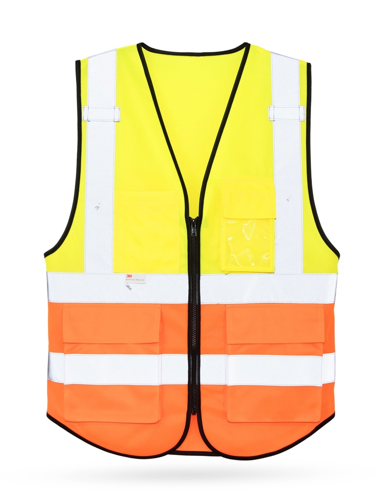 Korntex Multifunktionswarnweste Premium EN 20471 , neongelb/neonorange, XXL/3XL