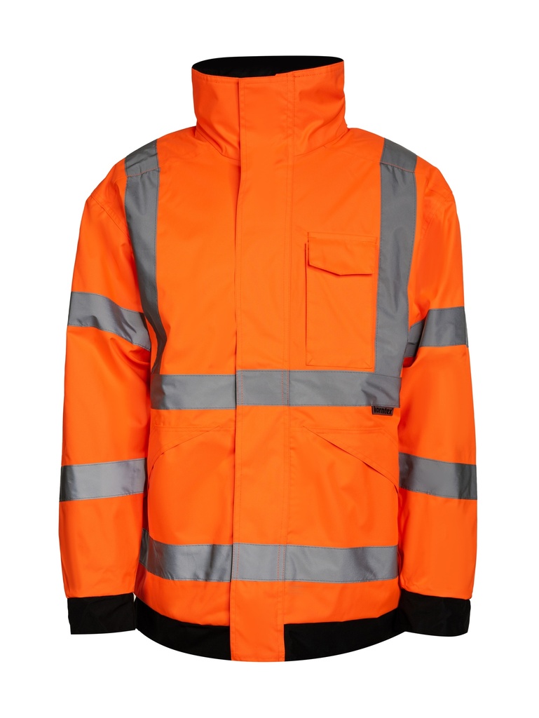 Korntex Hi-Vis Regenjacke EN 20471, neonorange, XXL