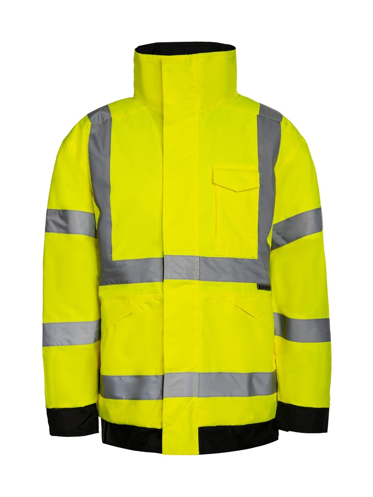 Korntex Hi-Vis leichte Regenjacke EN 20471, neongelb, S