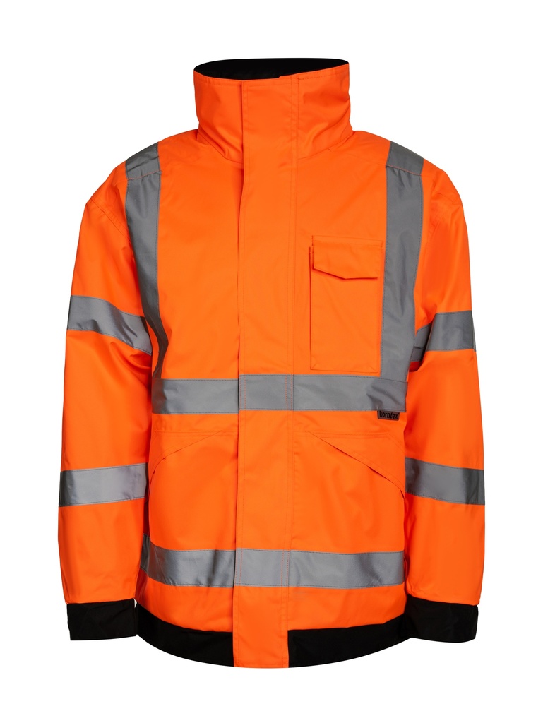 Korntex Hi-Vis leichte Regenjacke EN 20471, neonorange, 4XL