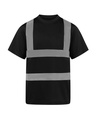 Korntex T-Shirt mit vier Reflexstreifen, schwarz, S