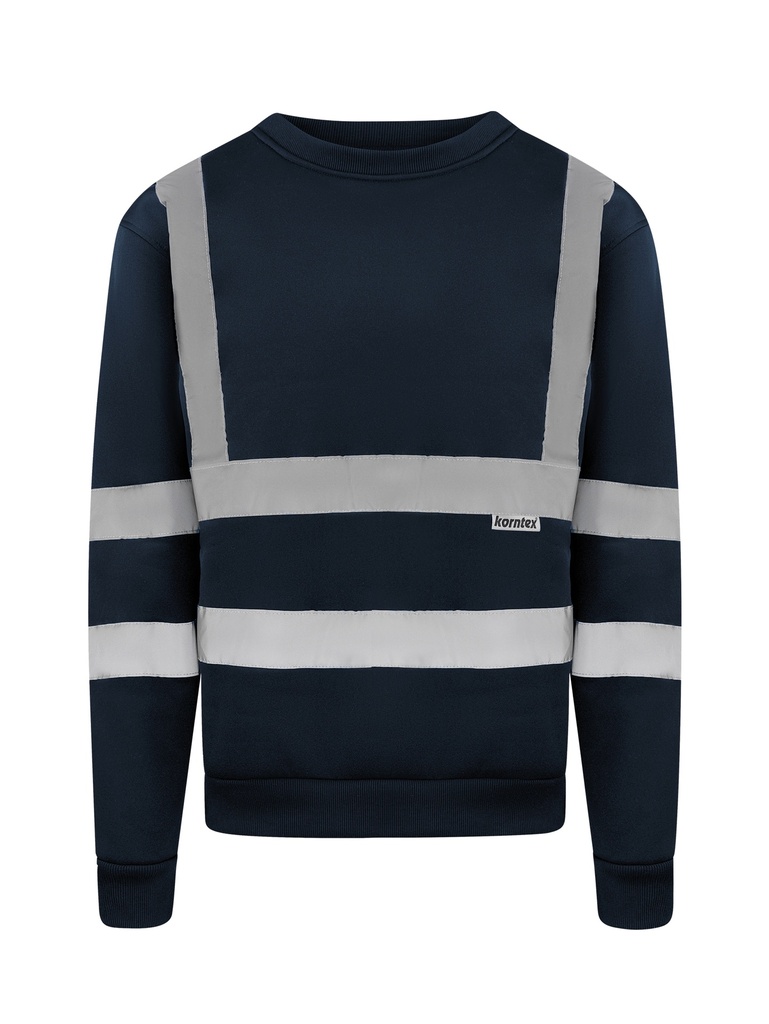 Korntex Sweatshirt mit vier Reflexstreifen, navyblau, XL