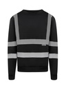 Korntex Sweatshirt mit vier Reflexstreifen, schwarz, M