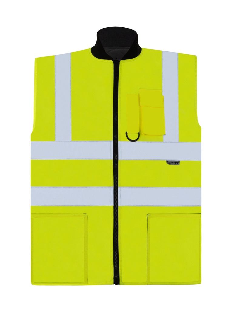 Korntex Hi-Vis 2 in 1 Bodywarmer EN 20471, neongelb, S