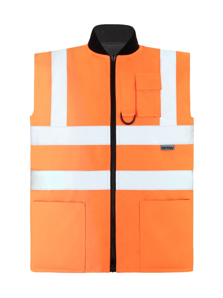 Korntex Hi-Vis 2 in 1 Bodywarmer EN 20471, neonorange, S