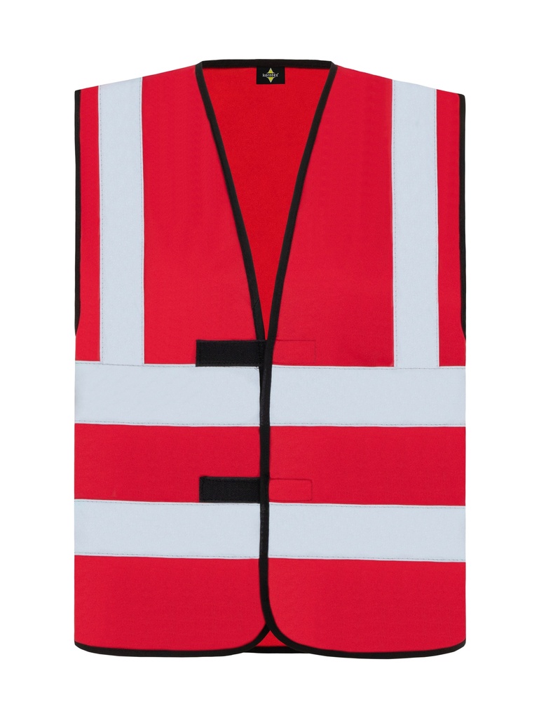 Korntex Funktionsweste mit vier Reflexstreifen, rot, 3XL