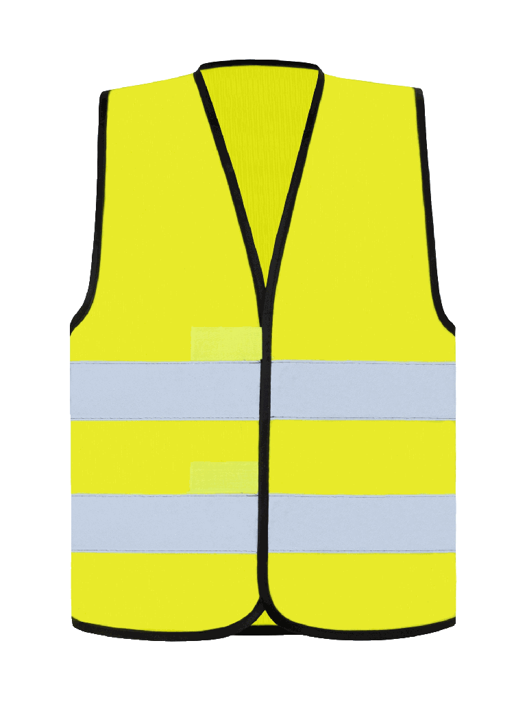Korntex Warnweste mit schwarzem Saum EN 20471, neongelb, S