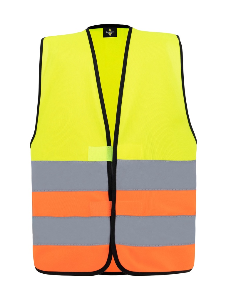 Korntex Warnweste mit schwarzem Saum EN 20471, neongelb/neonorange, L