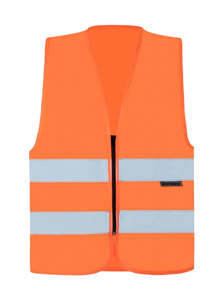 Korntex Warnweste mit Reissverschluss EN 20471, neonorange, M