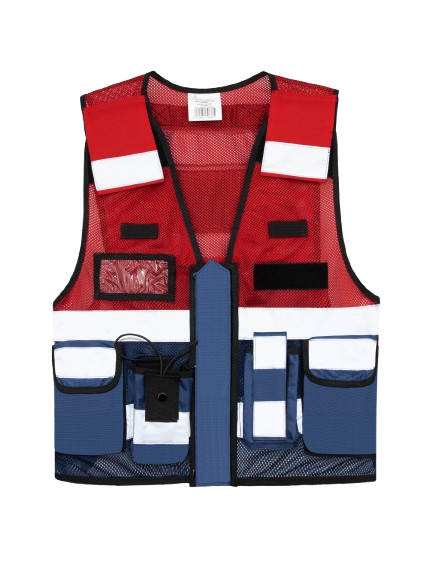 Korntex taktische Mesh Einsatzweste, rot/navyblau, M/XL