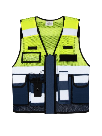 Korntex taktische Mesh Einsatzweste, gelb/navyblau, M/XL